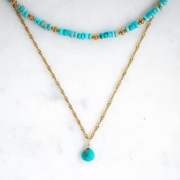 Bundle Genuine Turquoise Beaded Necklace & Bracelet Gorgeous Set High End Stone - Picture 5 of 12